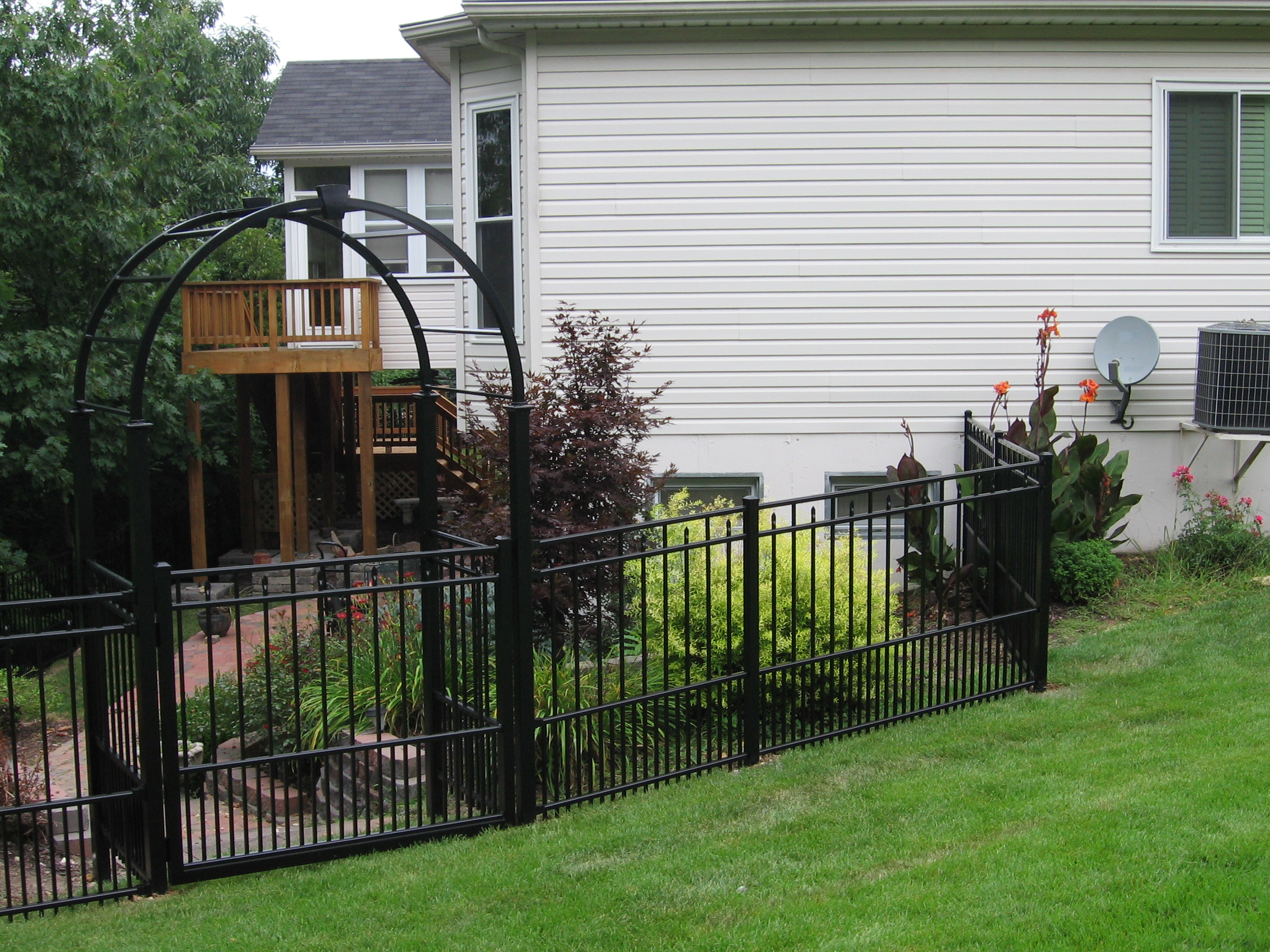 metal fence with arch
