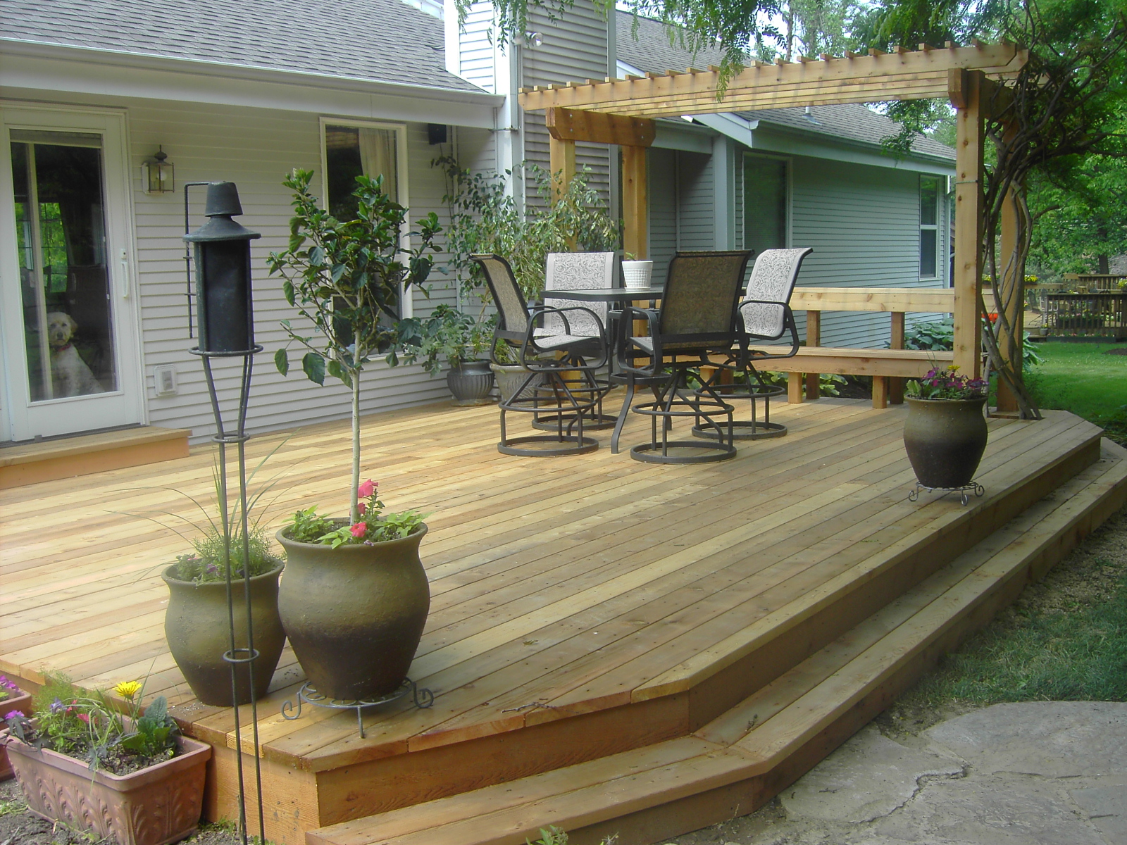 wood deck with pergola