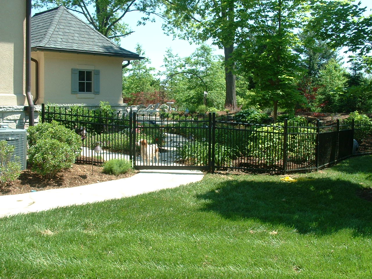 metal fence surrounding yard