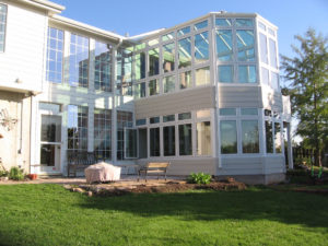 Outer view of two-story sunroom