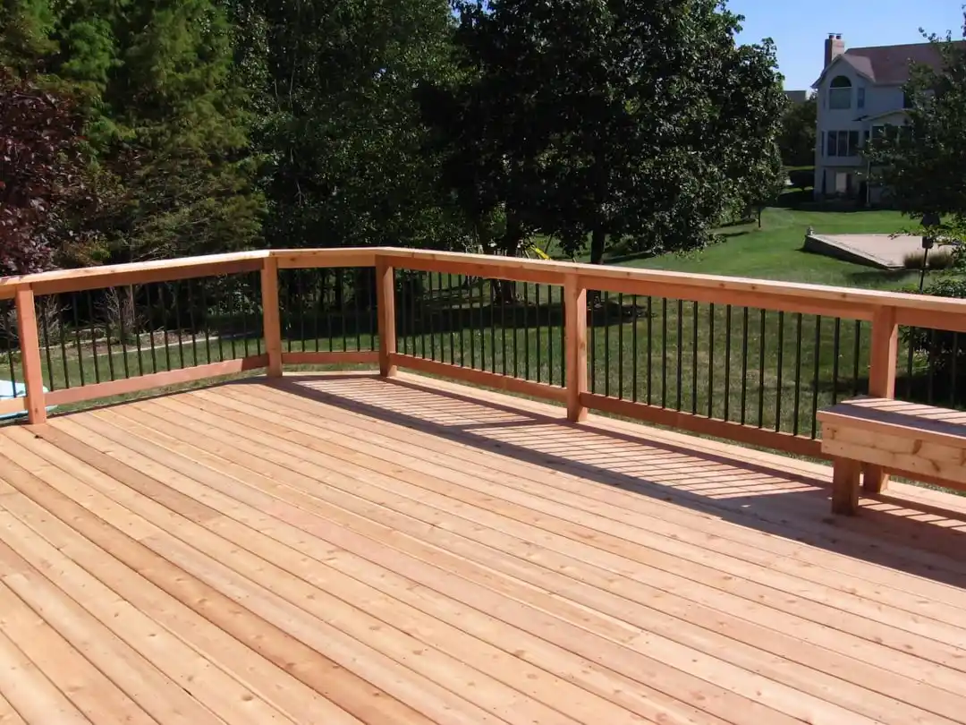 Cedar deck in a beautiful Missouri backyard