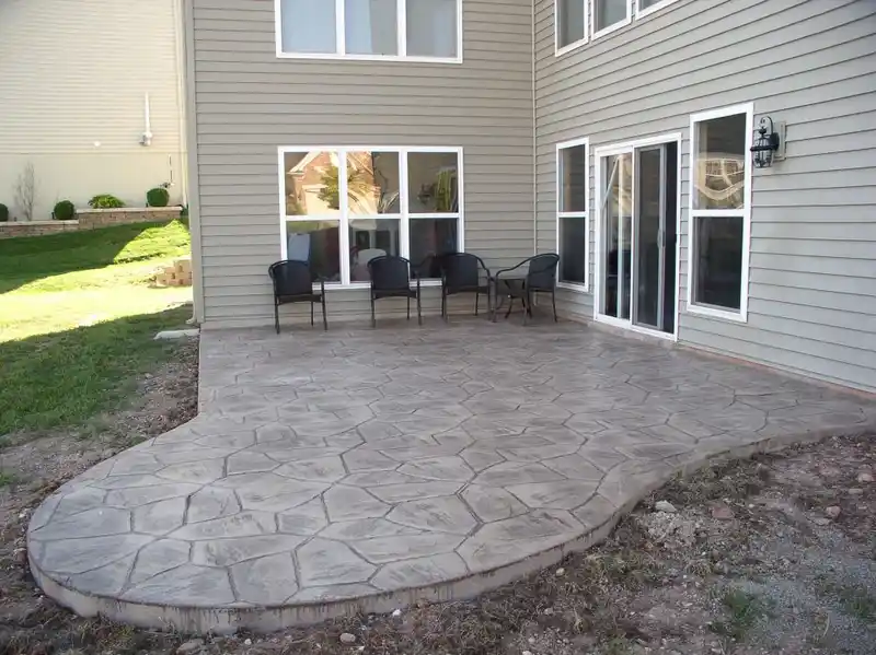 Curved Stamped Patio with unique texture