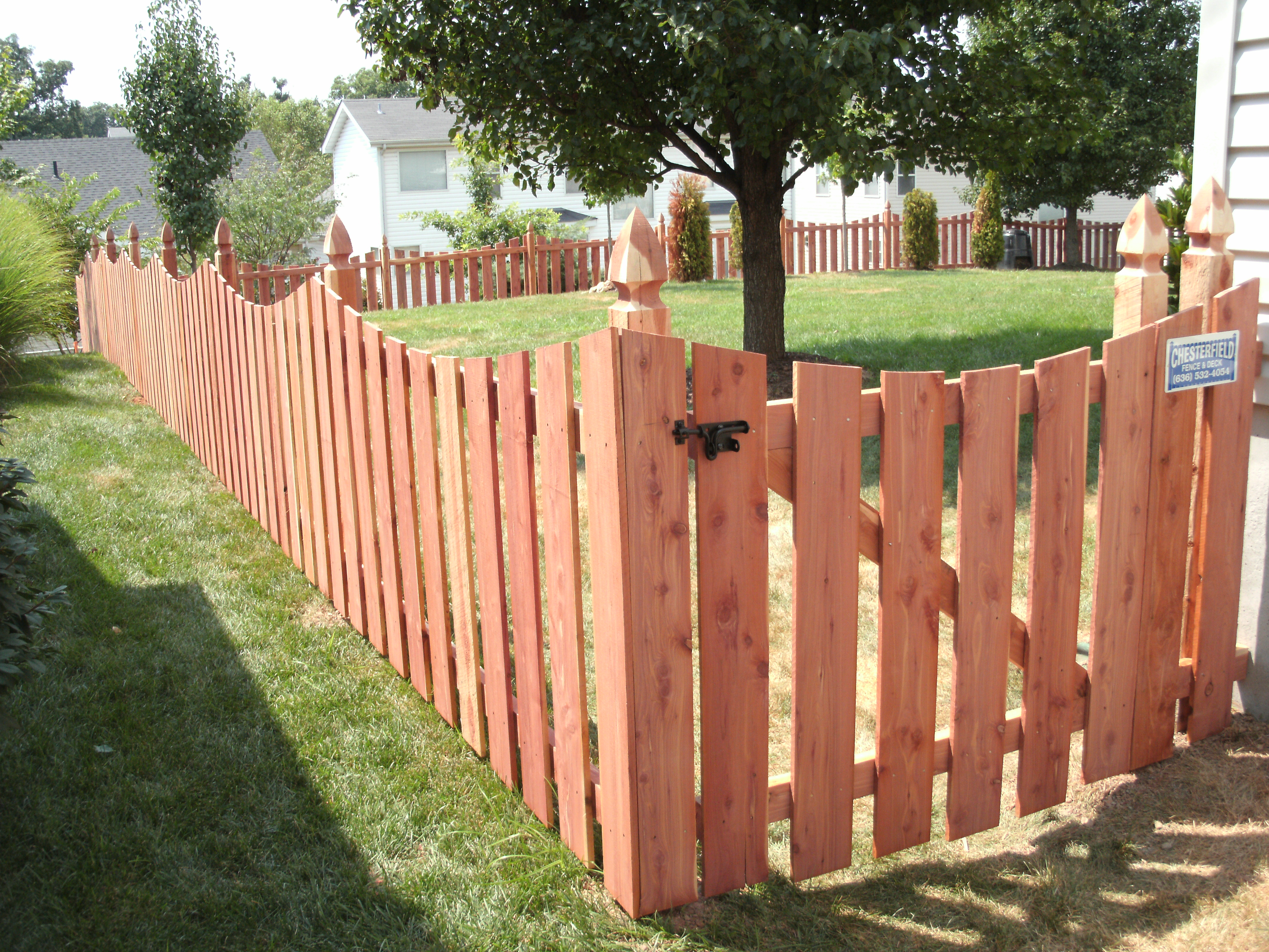 Red Cedar fence in Missouri backyard