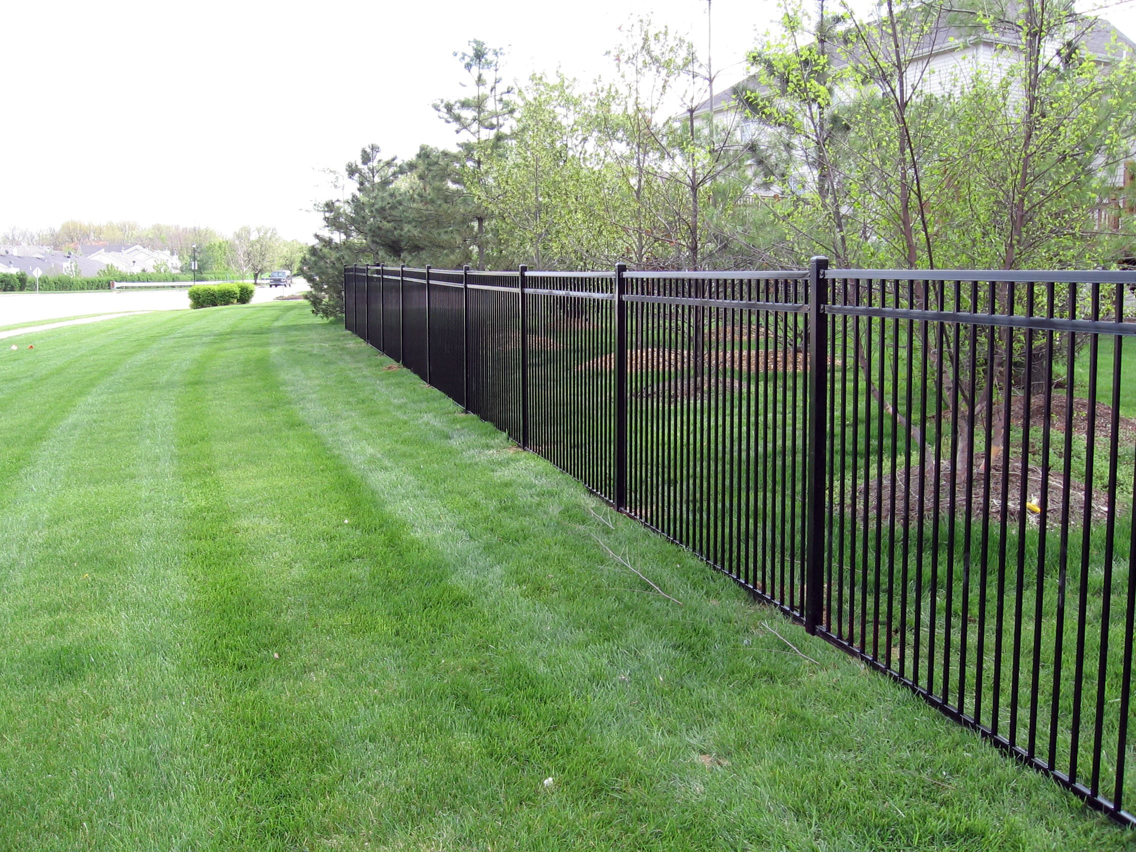 aluminum fence in yard