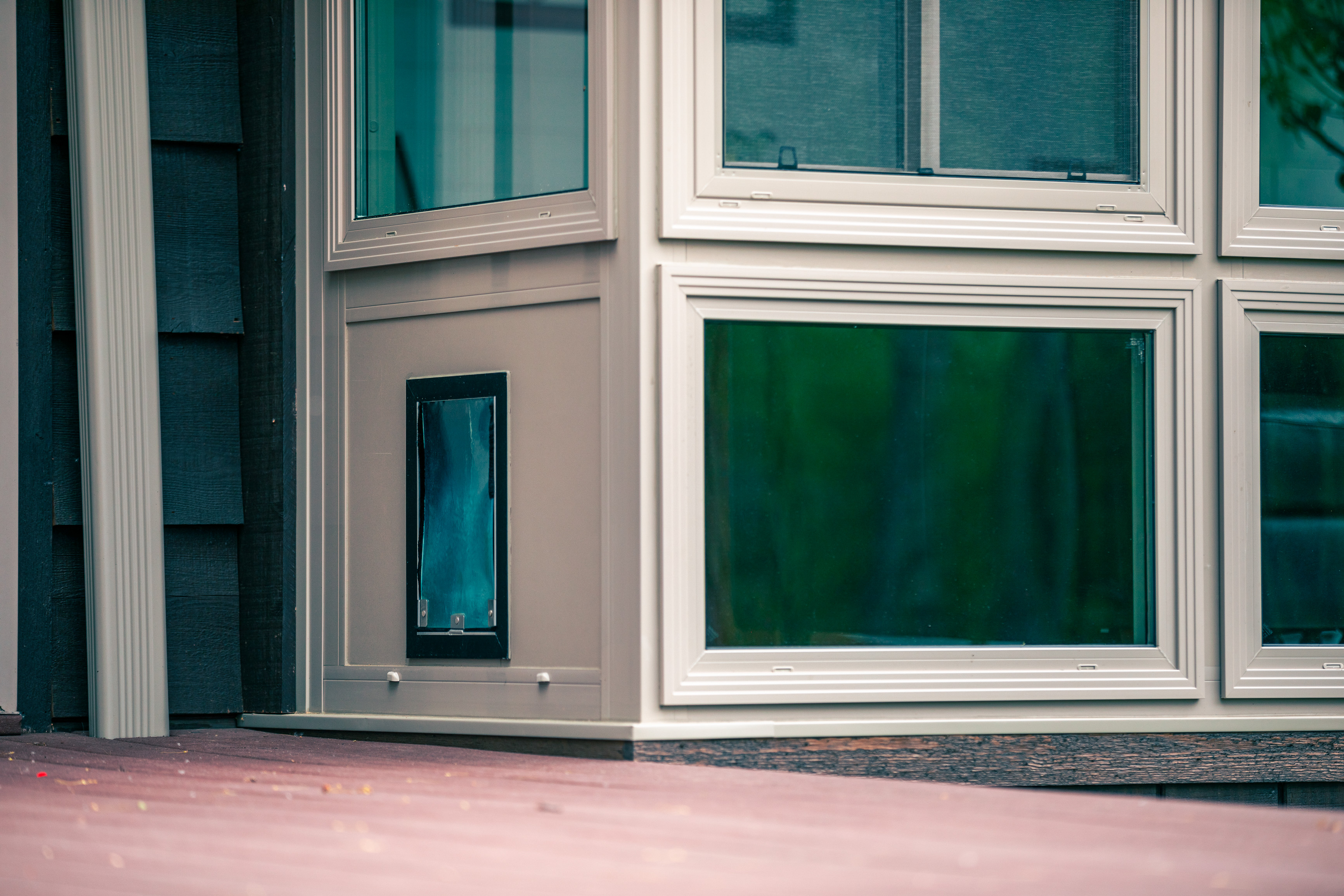 Custom Sunroom with Doggie Door