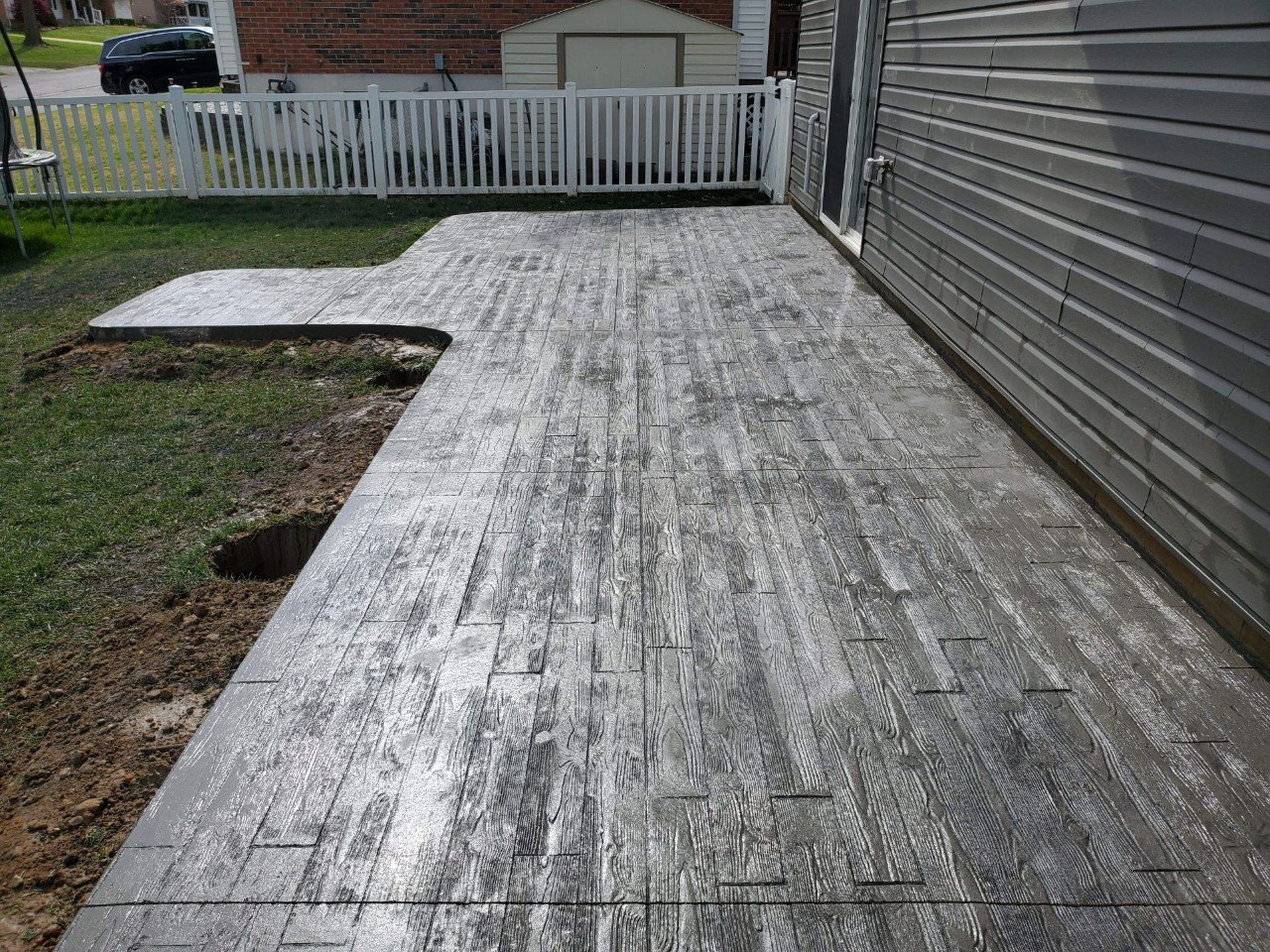 Wood Stamped Concrete Patio in St. Louis
