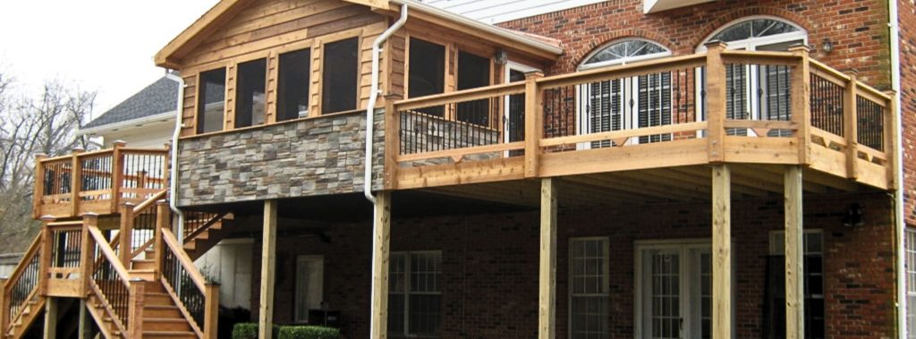 Wood deck and a screened enclosure in St. Louis MO