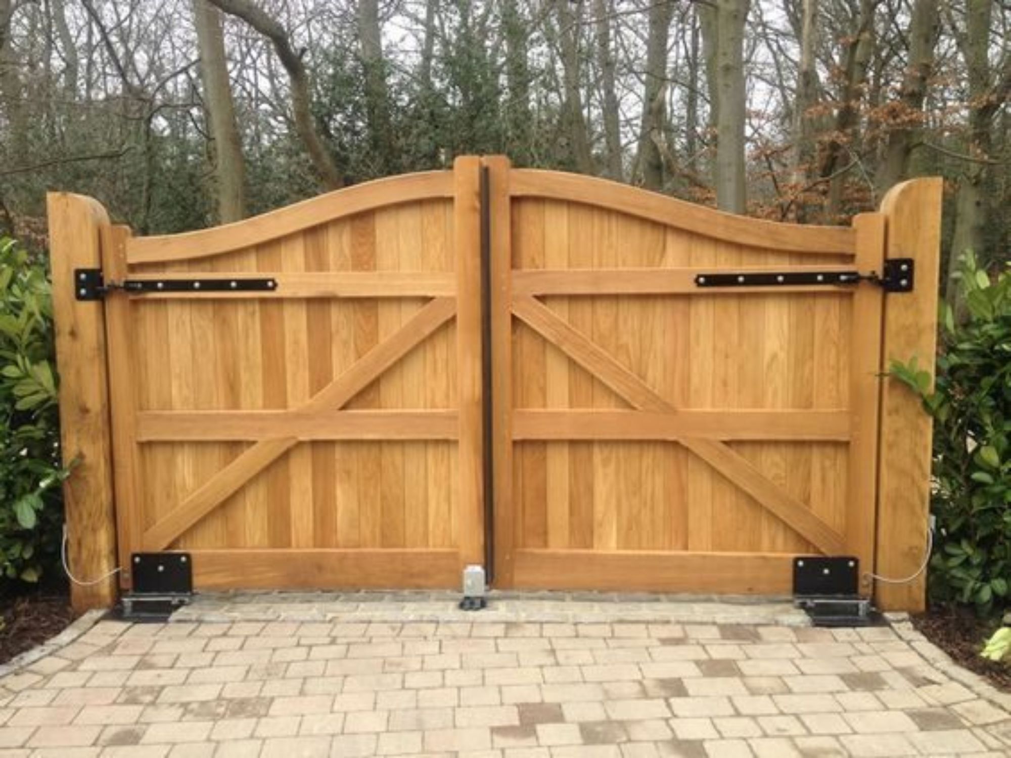 Medium color arched wood gate