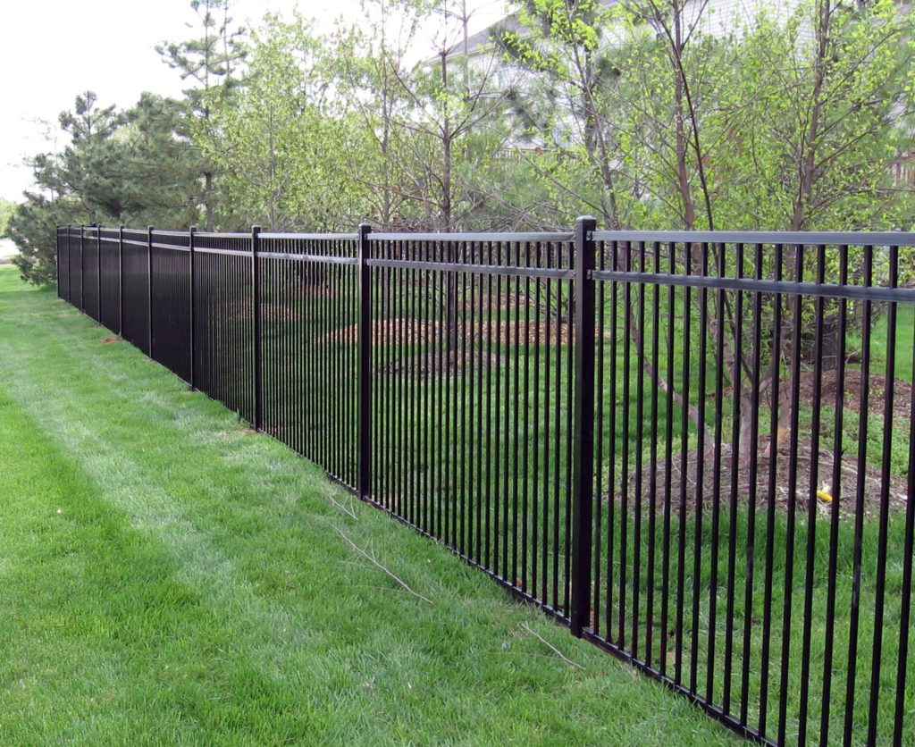 Prestige Aluminum fence in backyard in St. Louis Missouri