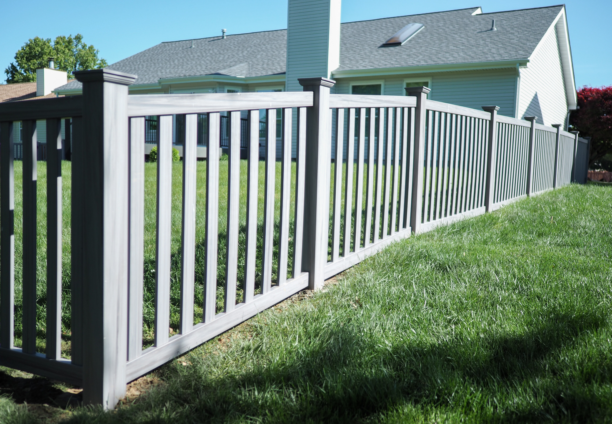 Gray Vinyl Fence in Florissant Missouri