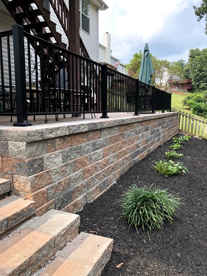 Retaining wall with stairs in St. Louis