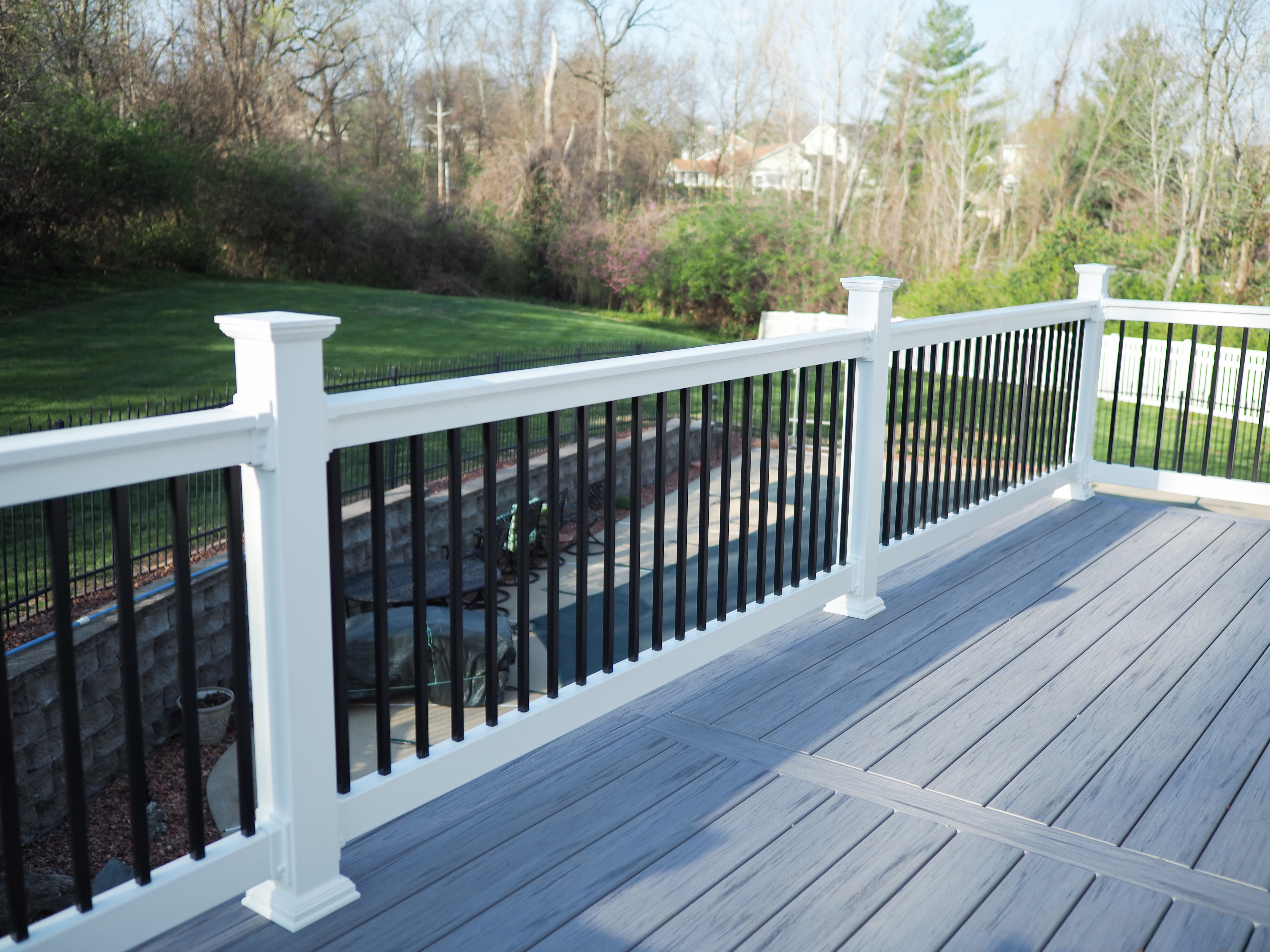 PVC Deck with White Vinyl Railings