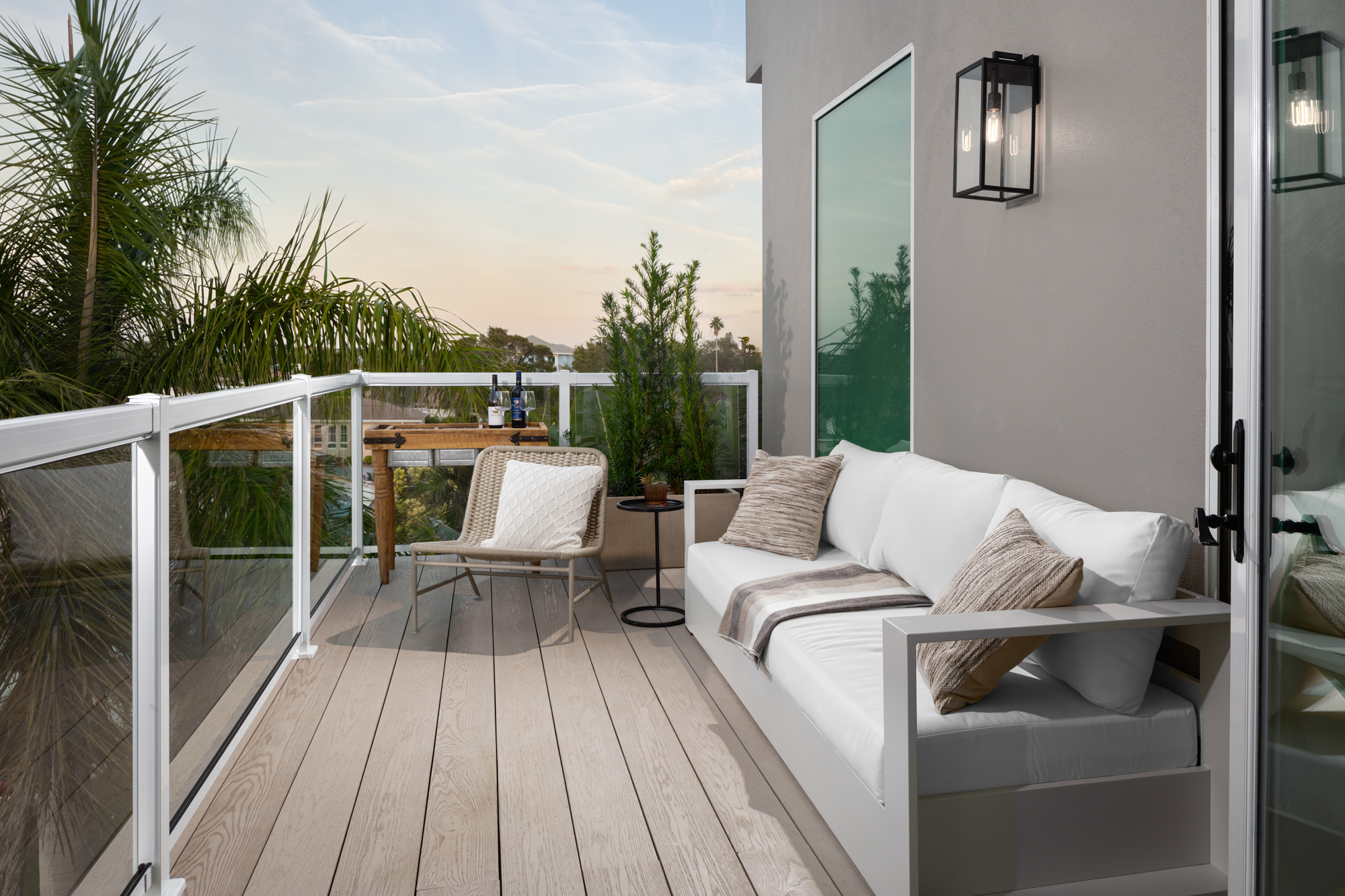 Balcony sitting area with Millboard decking