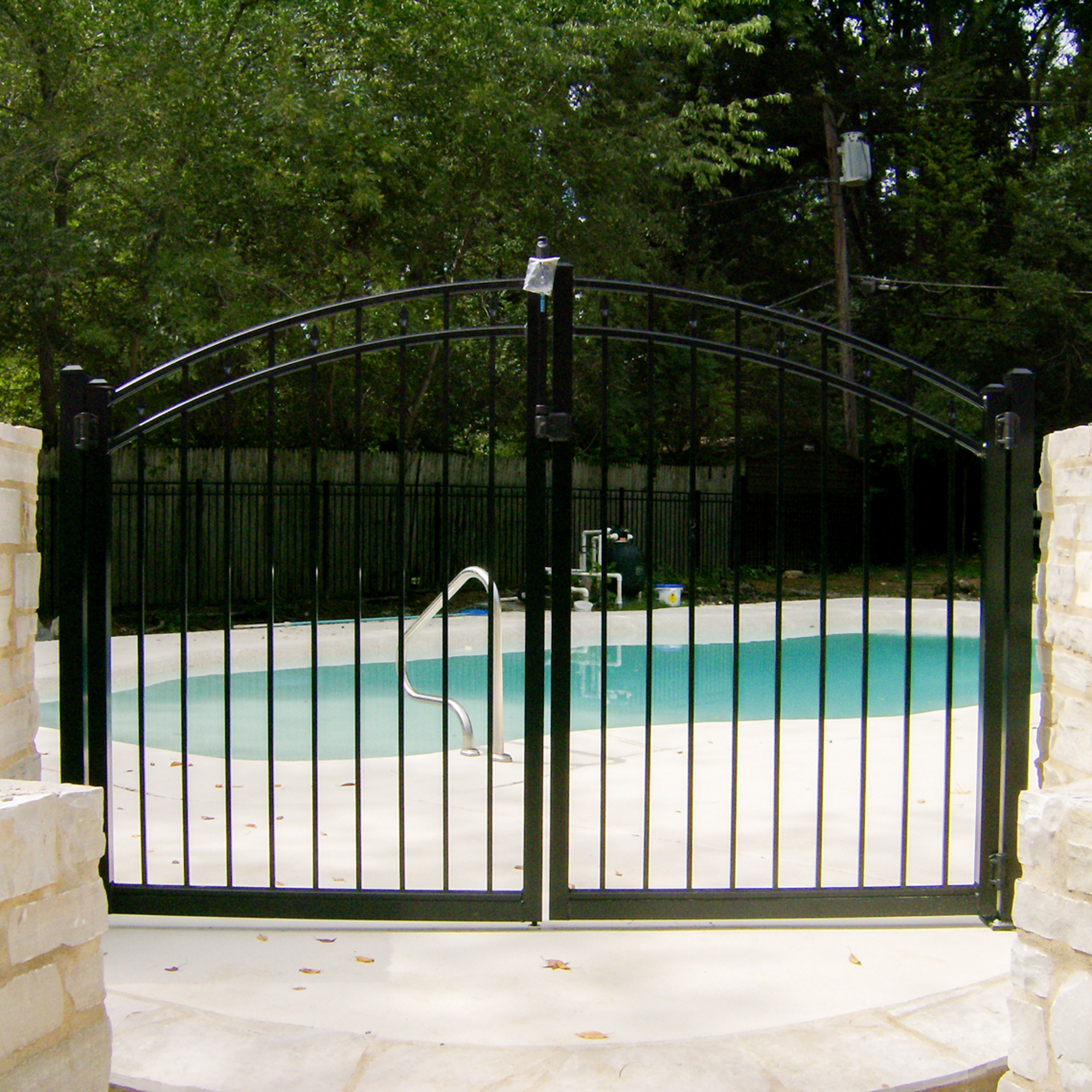 Custom aluminum pool code gate installation in St. Louis Missouri