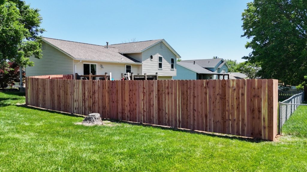 Low maintenance cedar fence installation in Saint Charles Missouri